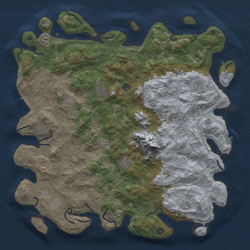 Rust Map: Procedural Map, Size: 5000, Seed: 50818, 18 Monuments