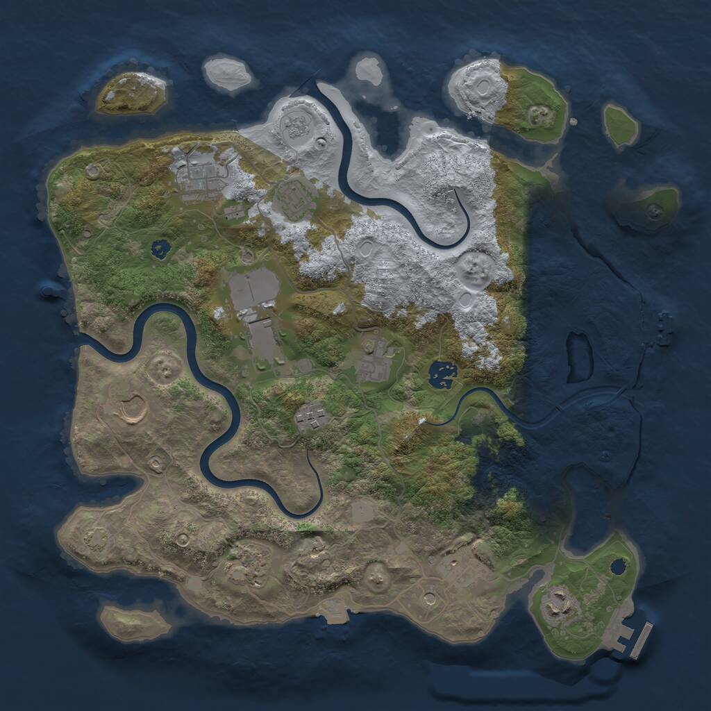 Rust Map: Procedural Map, Size: 3700, Seed: 1664719834, 16 Monuments