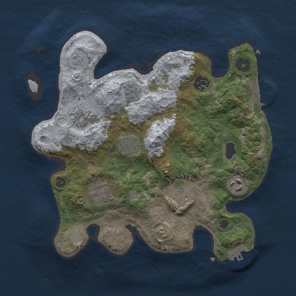 Rust Map: Procedural Map, Size: 3000, Seed: 452044, 13 Monuments