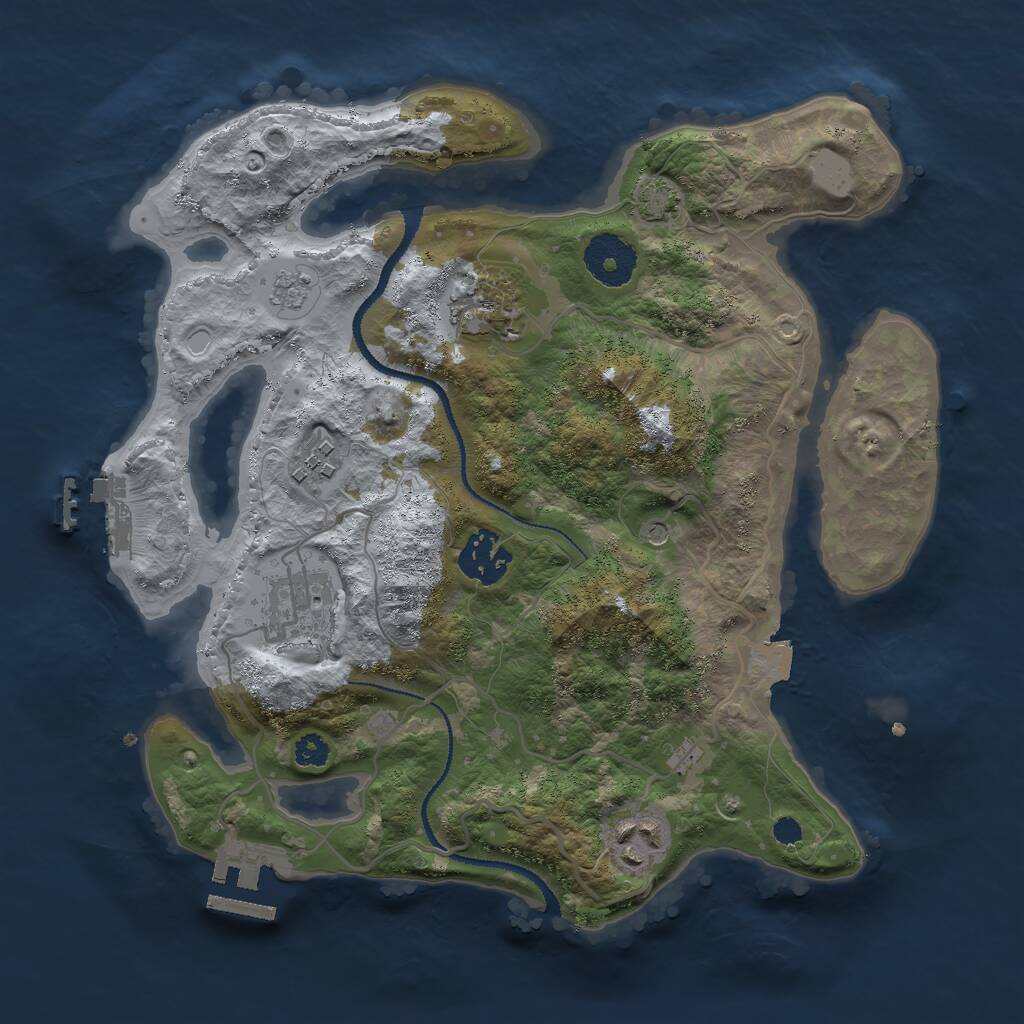 Rust Map: Procedural Map, Size: 3000, Seed: 798508, 11 Monuments