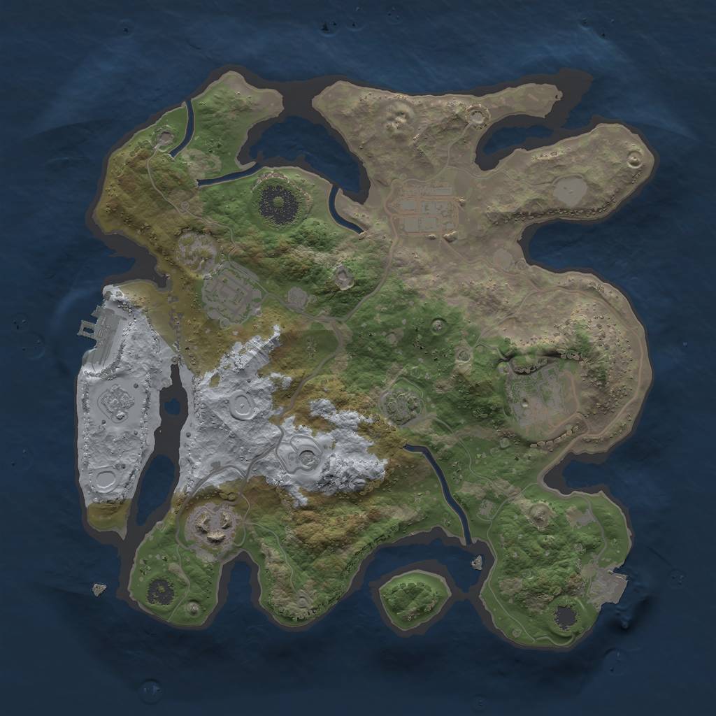 Rust Map: Procedural Map, Size: 2760, Seed: 4343, 11 Monuments