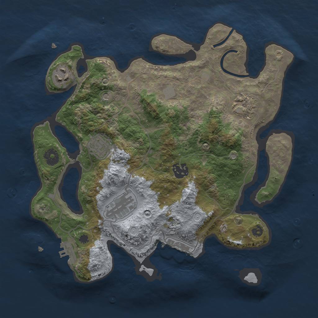 Rust Map: Procedural Map, Size: 3000, Seed: 6142, 11 Monuments