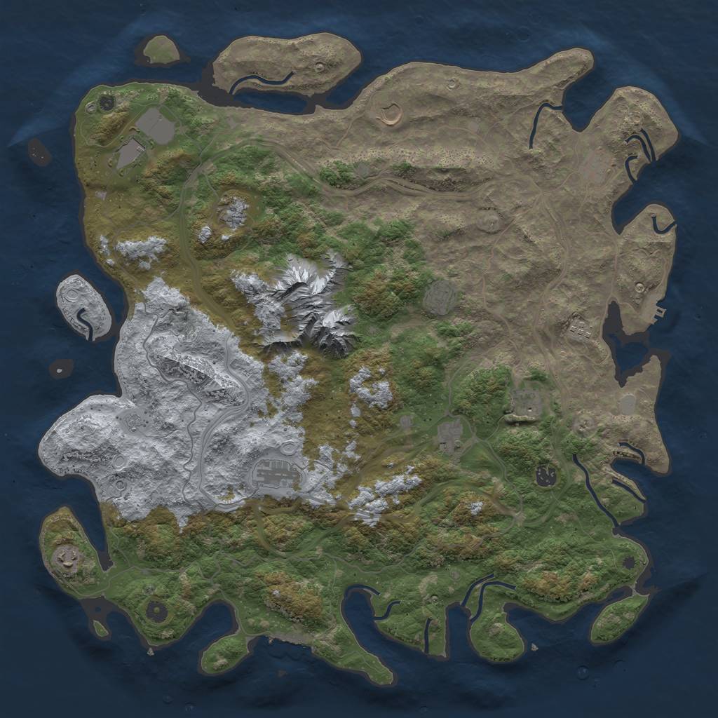 Rust Map: Procedural Map, Size: 5000, Seed: 511, 18 Monuments