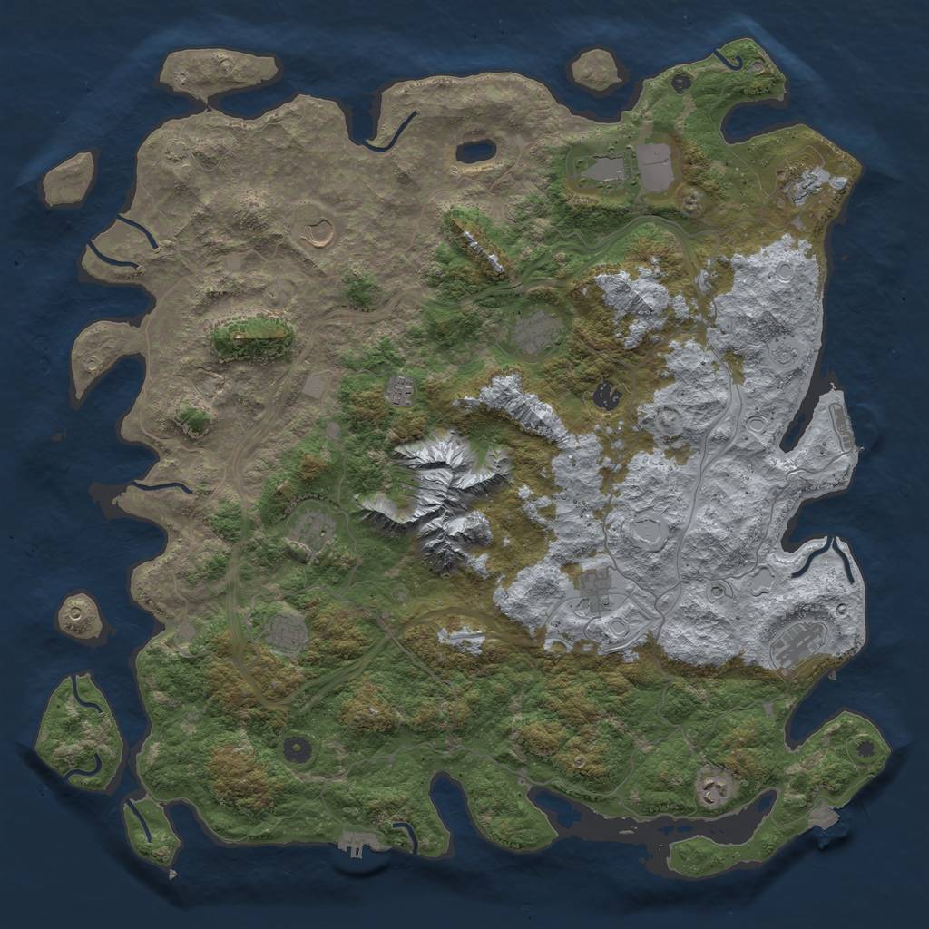 Rust Map: Procedural Map, Size: 5000, Seed: 1859969619, 19 Monuments