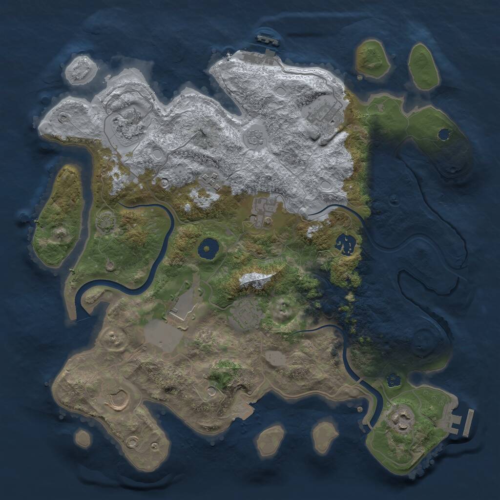 Rust Map: Procedural Map, Size: 3600, Seed: 4733929, 15 Monuments