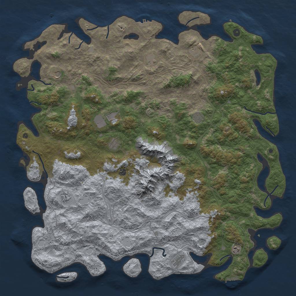 Rust Map: Procedural Map, Size: 6000, Seed: 2337, 18 Monuments
