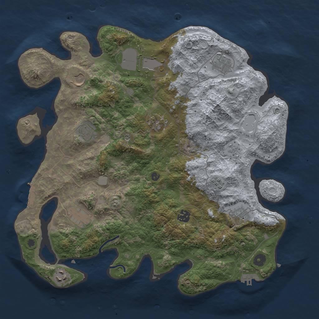 Rust Map: Procedural Map, Size: 3850, Seed: 1435180097, 17 Monuments