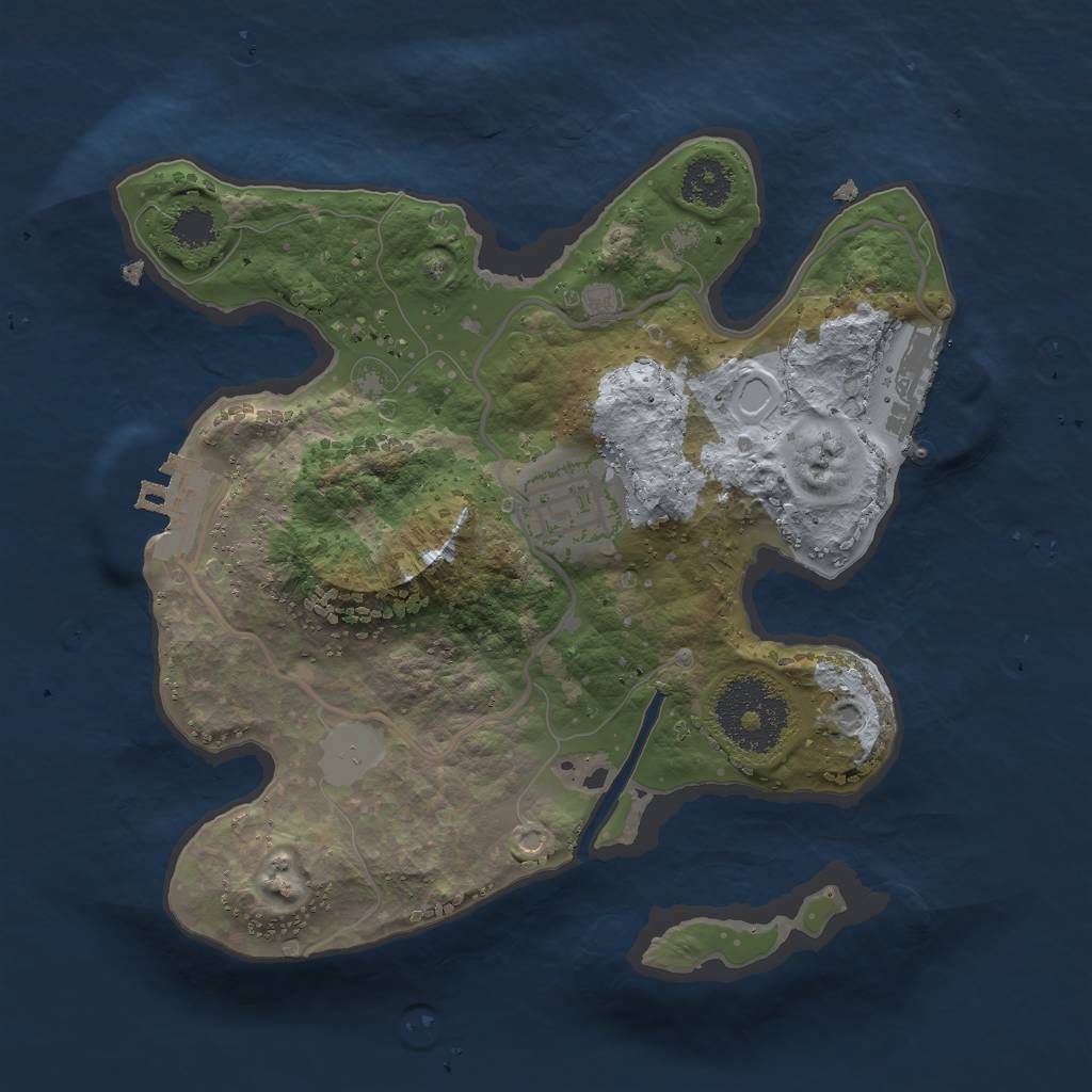 Rust Map: Procedural Map, Size: 2300, Seed: 1874566351, 6 Monuments