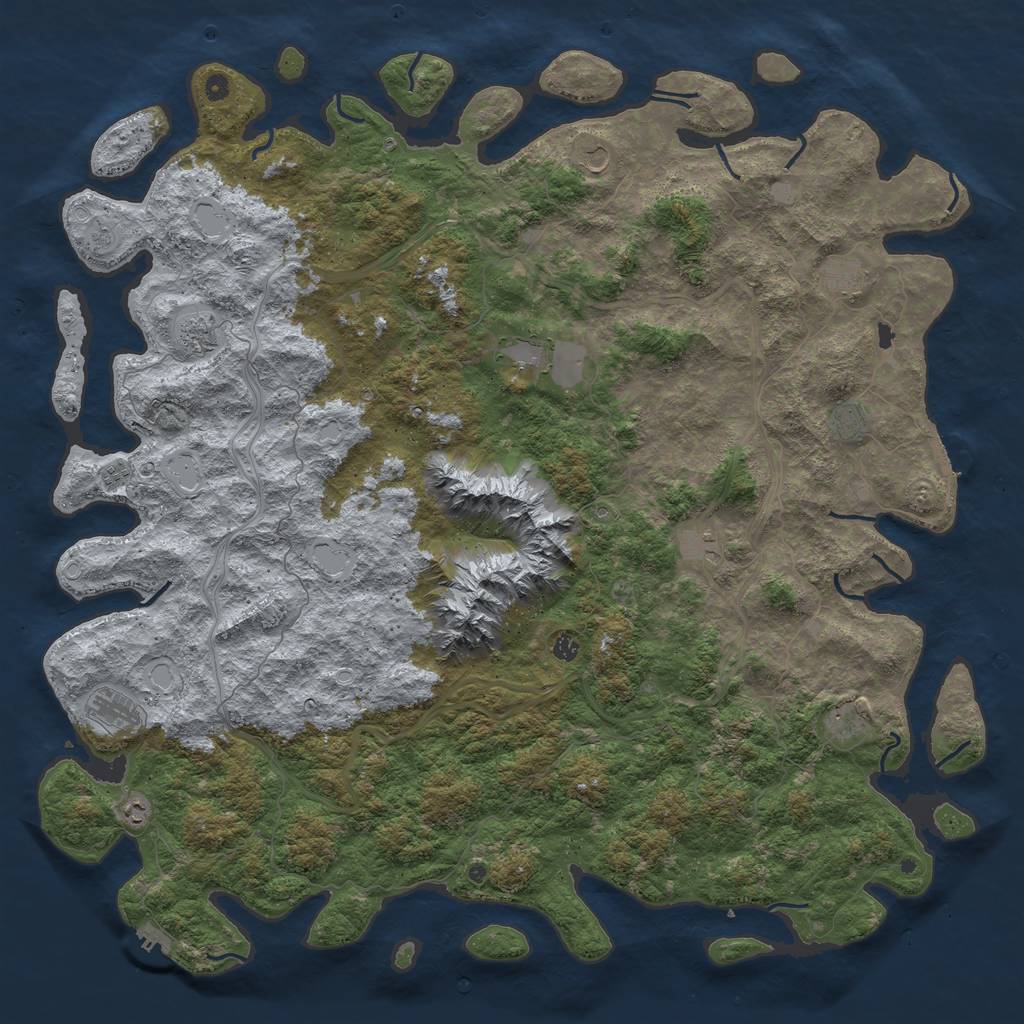 Rust Map: Procedural Map, Size: 6000, Seed: 1568209070, 18 Monuments