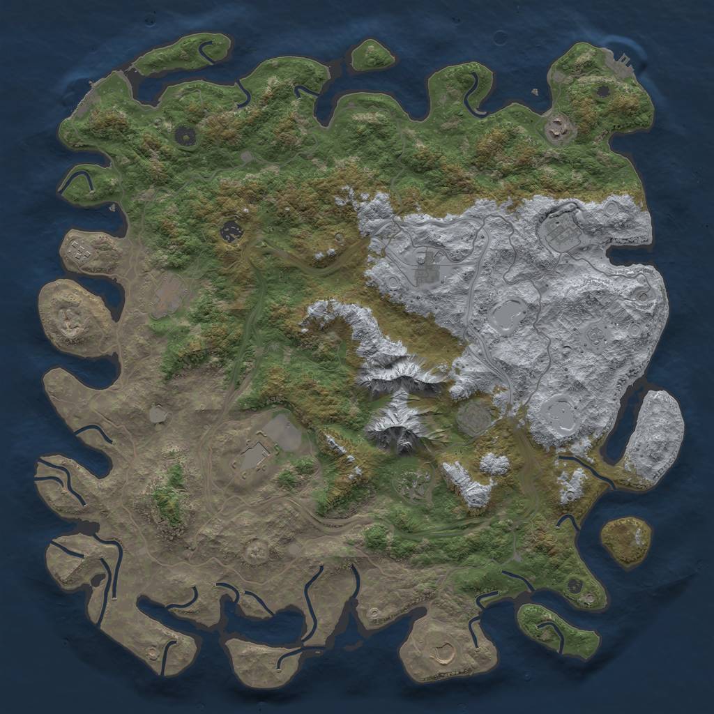 Rust Map: Procedural Map, Size: 5000, Seed: 2147483, 17 Monuments