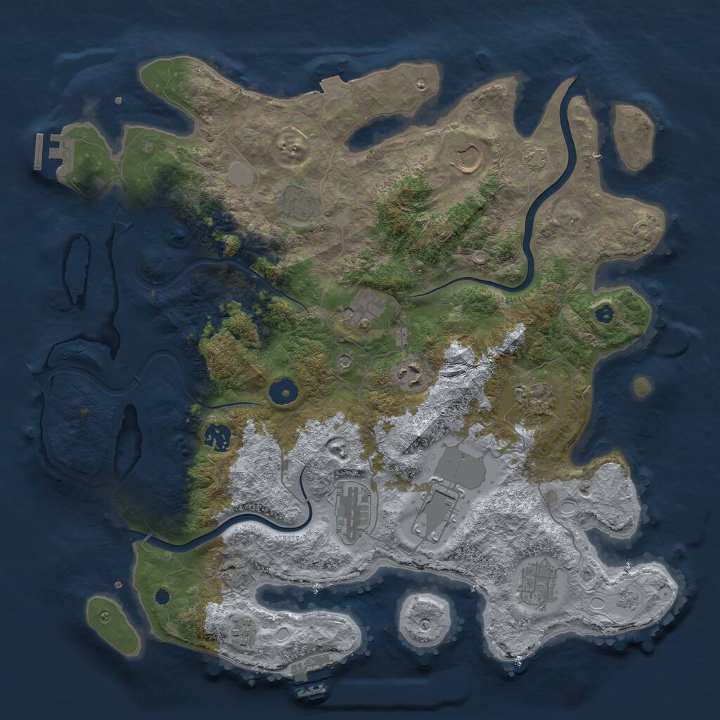 Rust Map: Procedural Map, Size: 3950, Seed: 1584514290, 16 Monuments