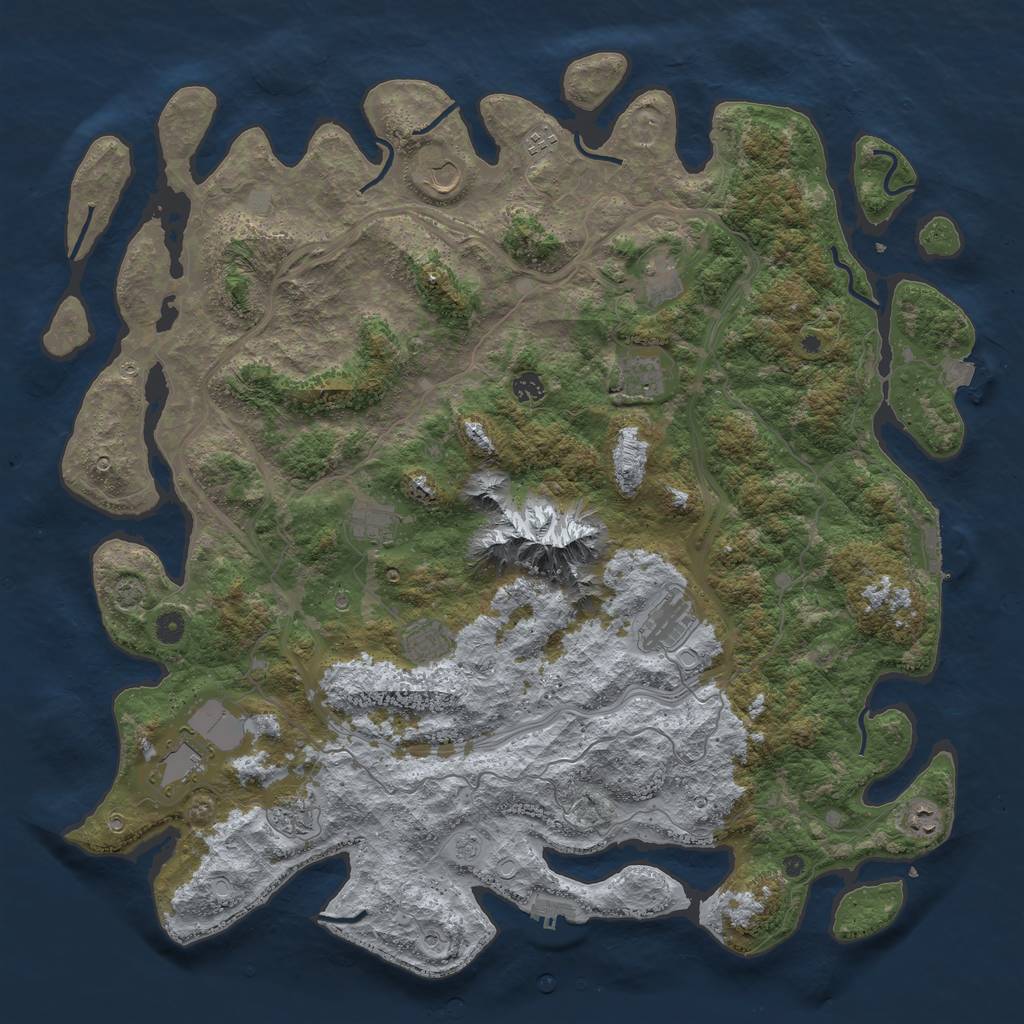 Rust Map: Procedural Map, Size: 5000, Seed: 13213131, 19 Monuments