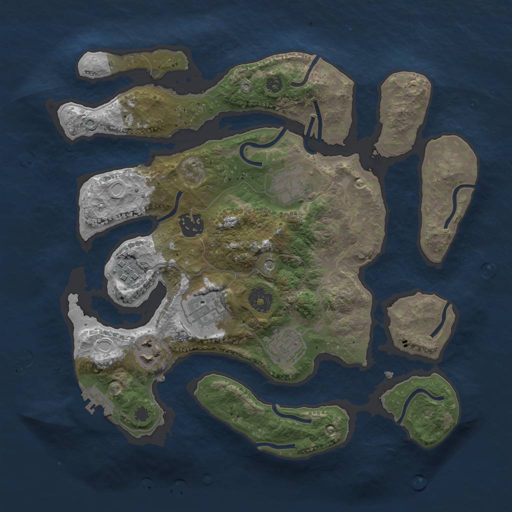 Rust Map: Procedural Map, Size: 3100, Seed: 4855, 13 Monuments