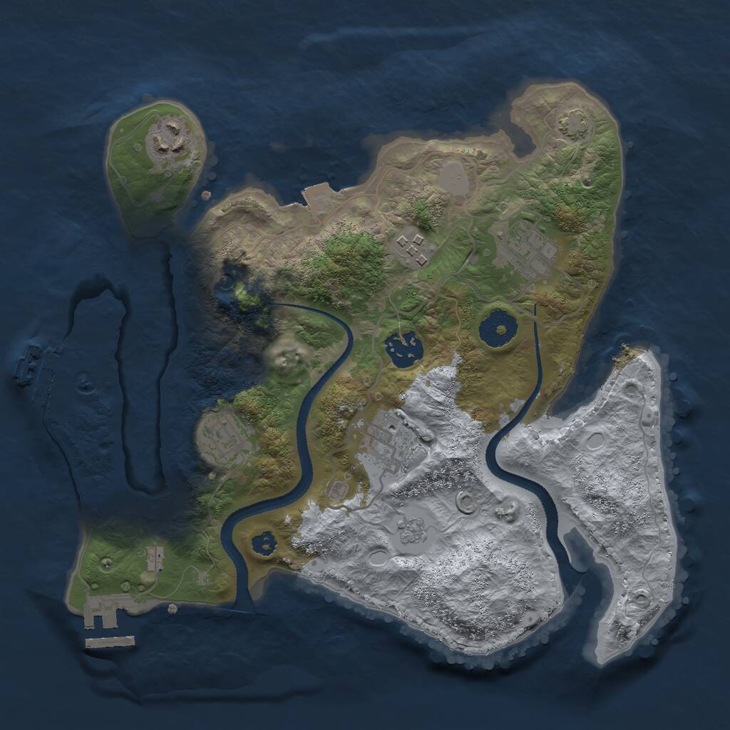 Rust Map: Procedural Map, Size: 3000, Seed: 21313, 12 Monuments
