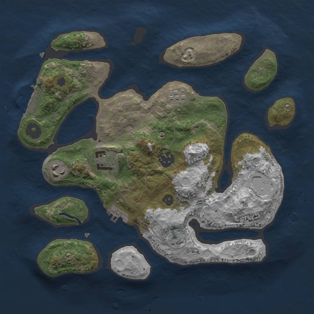 Rust Map: Procedural Map, Size: 3000, Seed: 62502439, 11 Monuments