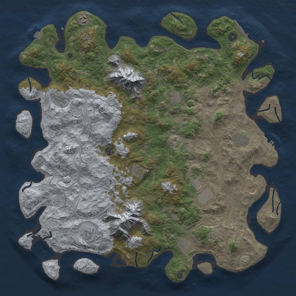 Rust Map: Procedural Map, Size: 5000, Seed: 9191022, 19 Monuments