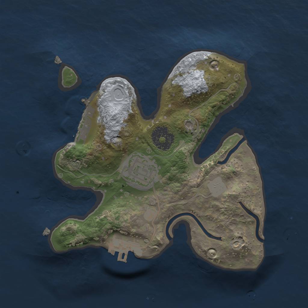 Rust Map: Procedural Map, Size: 2000, Seed: 26588656, 6 Monuments