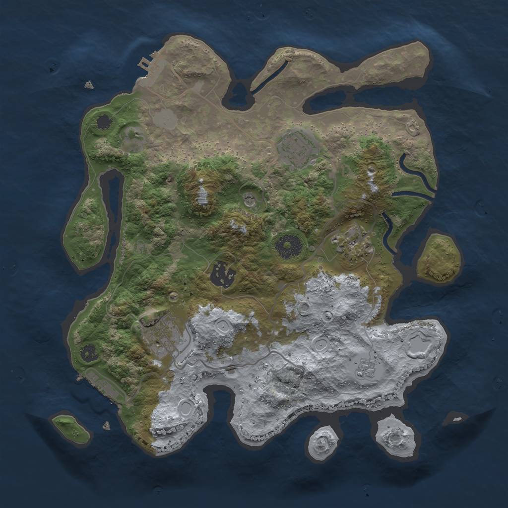 Rust Map: Procedural Map, Size: 3000, Seed: 54115619, 11 Monuments