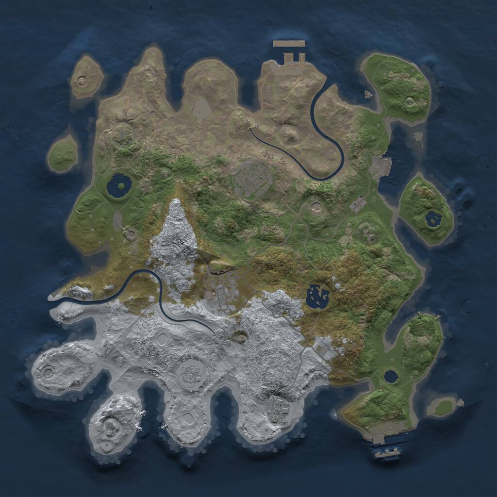 Rust Map: Procedural Map, Size: 3100, Seed: 684013246, 10 Monuments