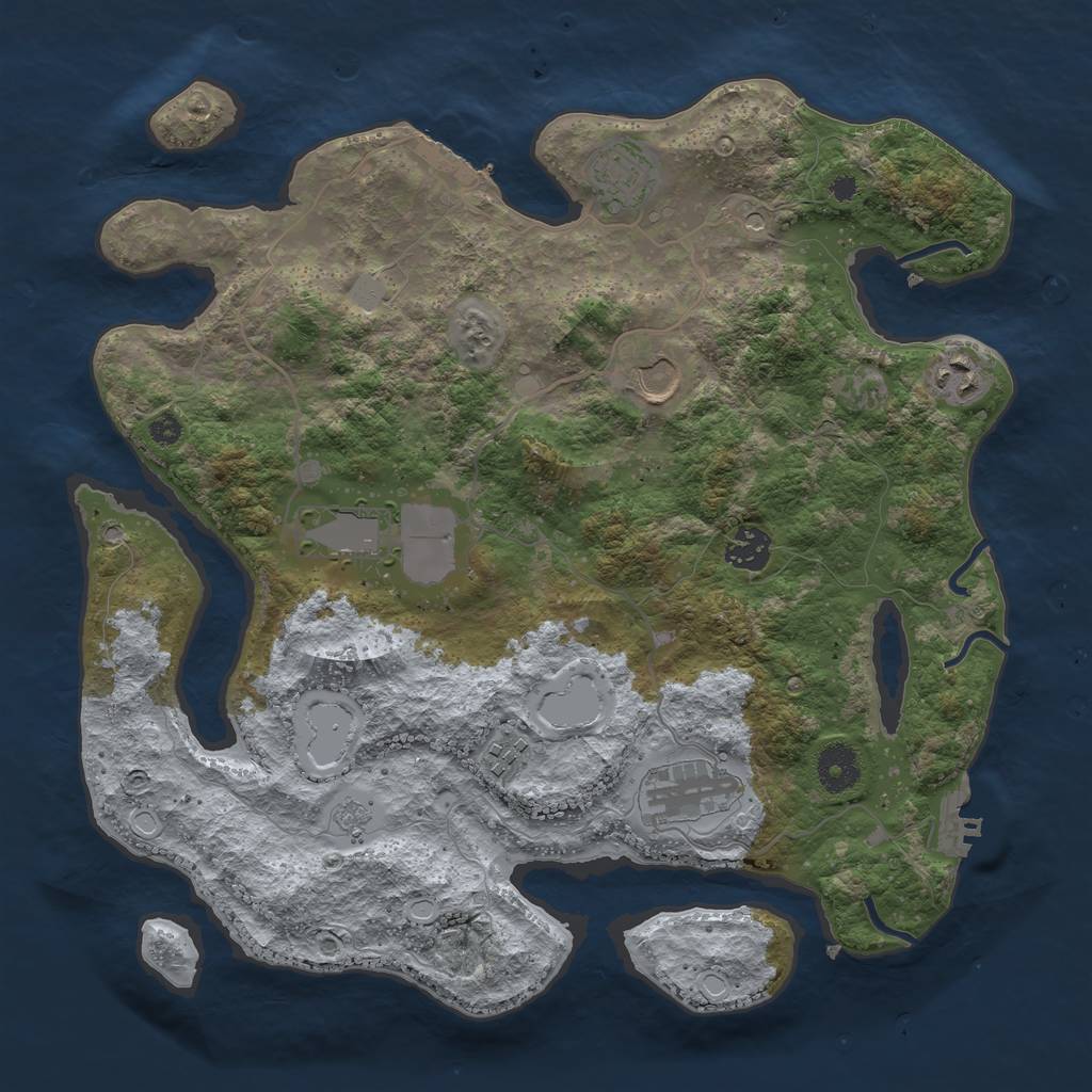 Rust Map: Procedural Map, Size: 3600, Seed: 1595721040, 14 Monuments