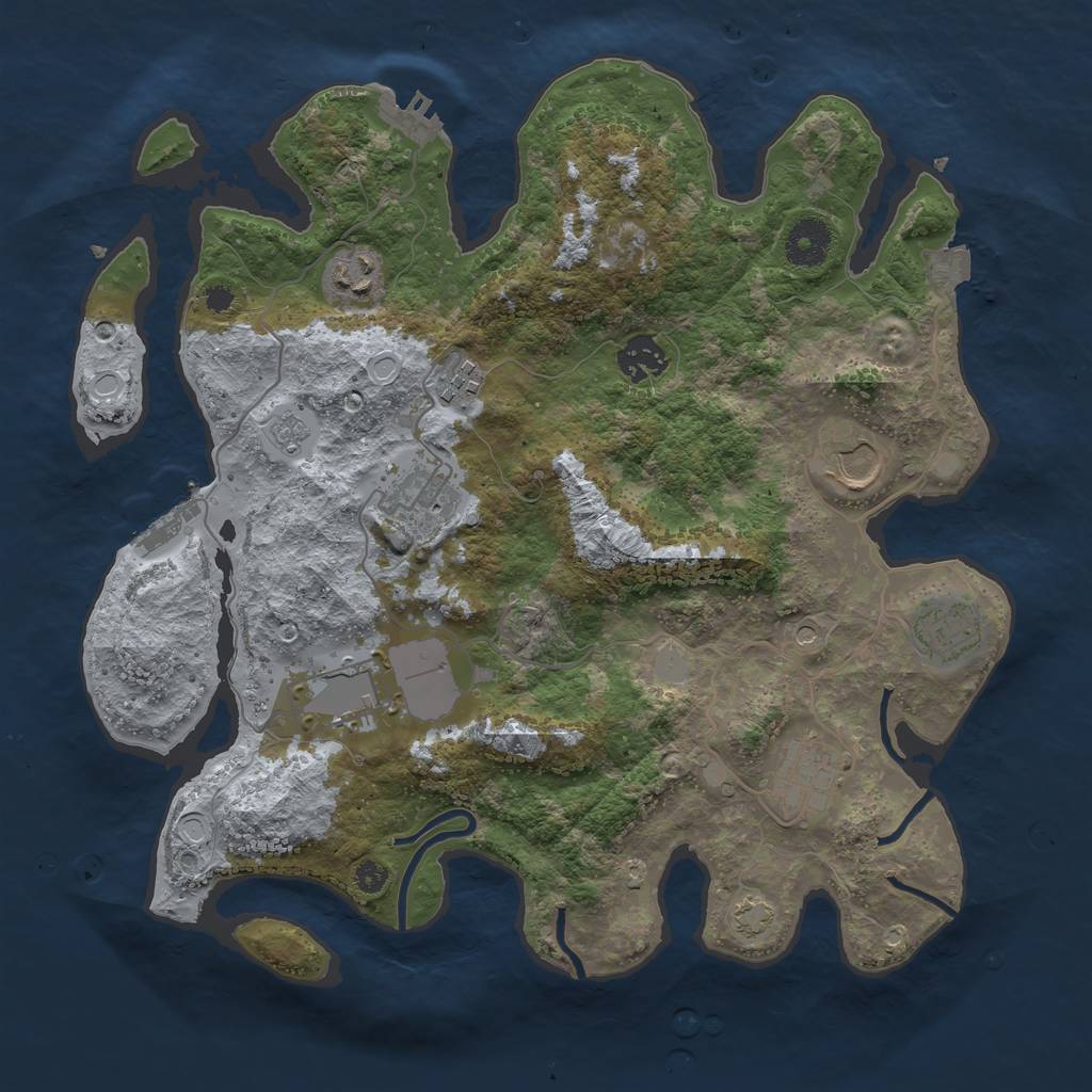 Rust Map: Procedural Map, Size: 3500, Seed: 1611853116, 16 Monuments