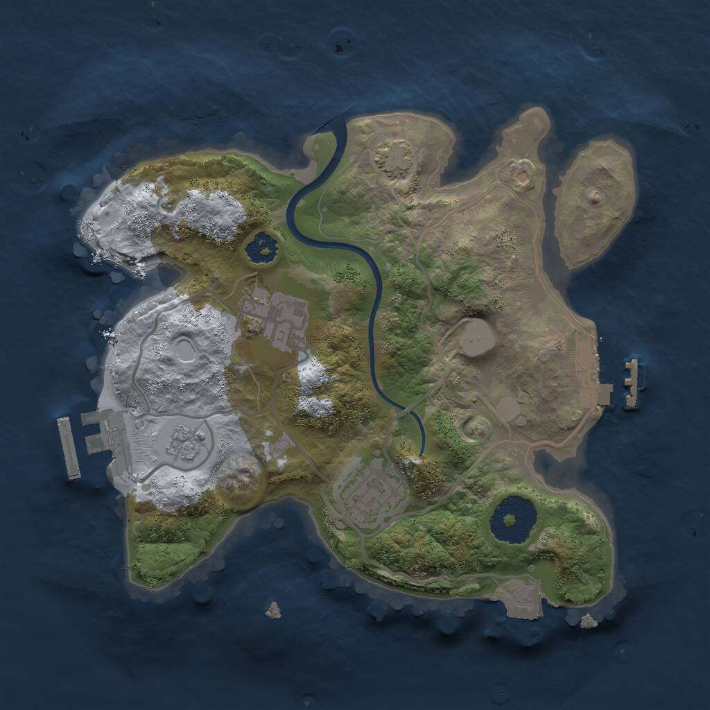 Rust Map: Procedural Map, Size: 2300, Seed: 123456, 7 Monuments