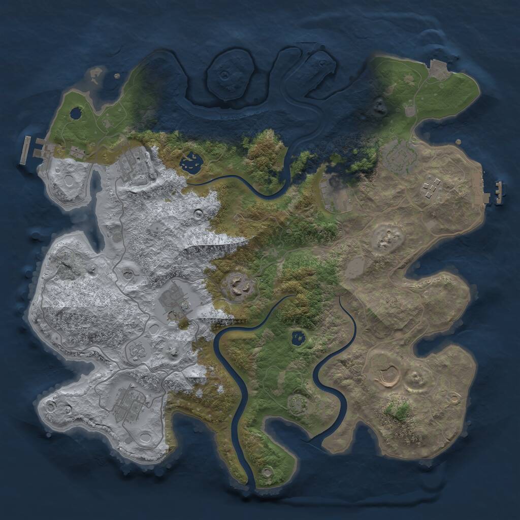Rust Map: Procedural Map, Size: 3600, Seed: 5839993, 15 Monuments