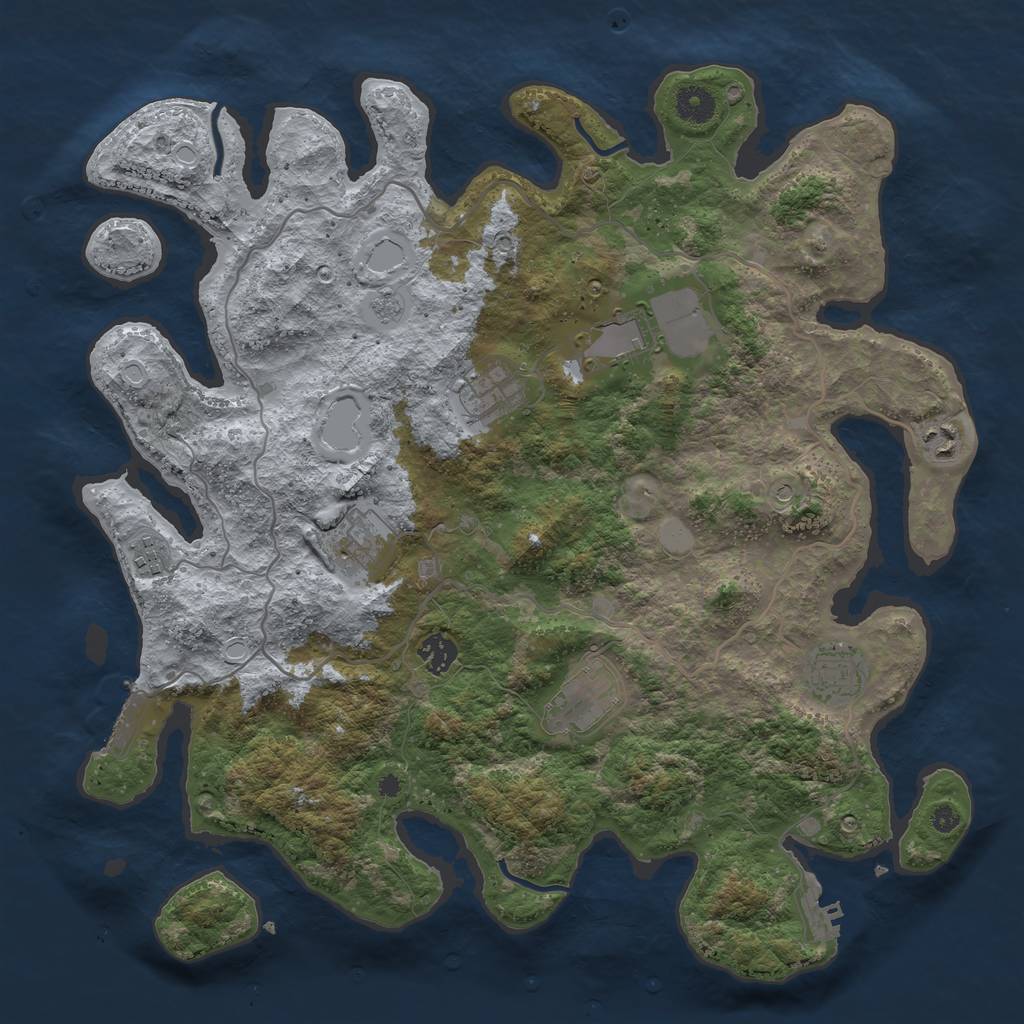 Rust Map: Procedural Map, Size: 4000, Seed: 1255275, 15 Monuments