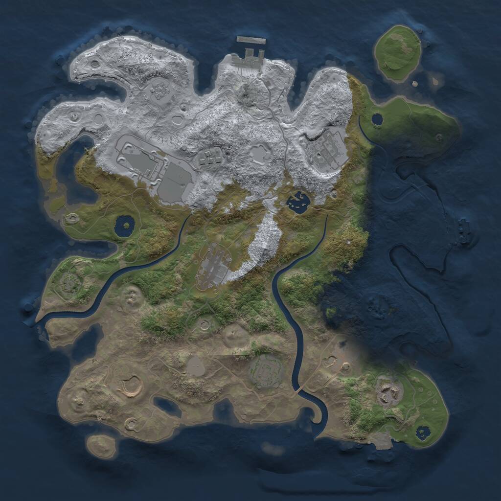 Rust Map: Procedural Map, Size: 3500, Seed: 102415477, 15 Monuments