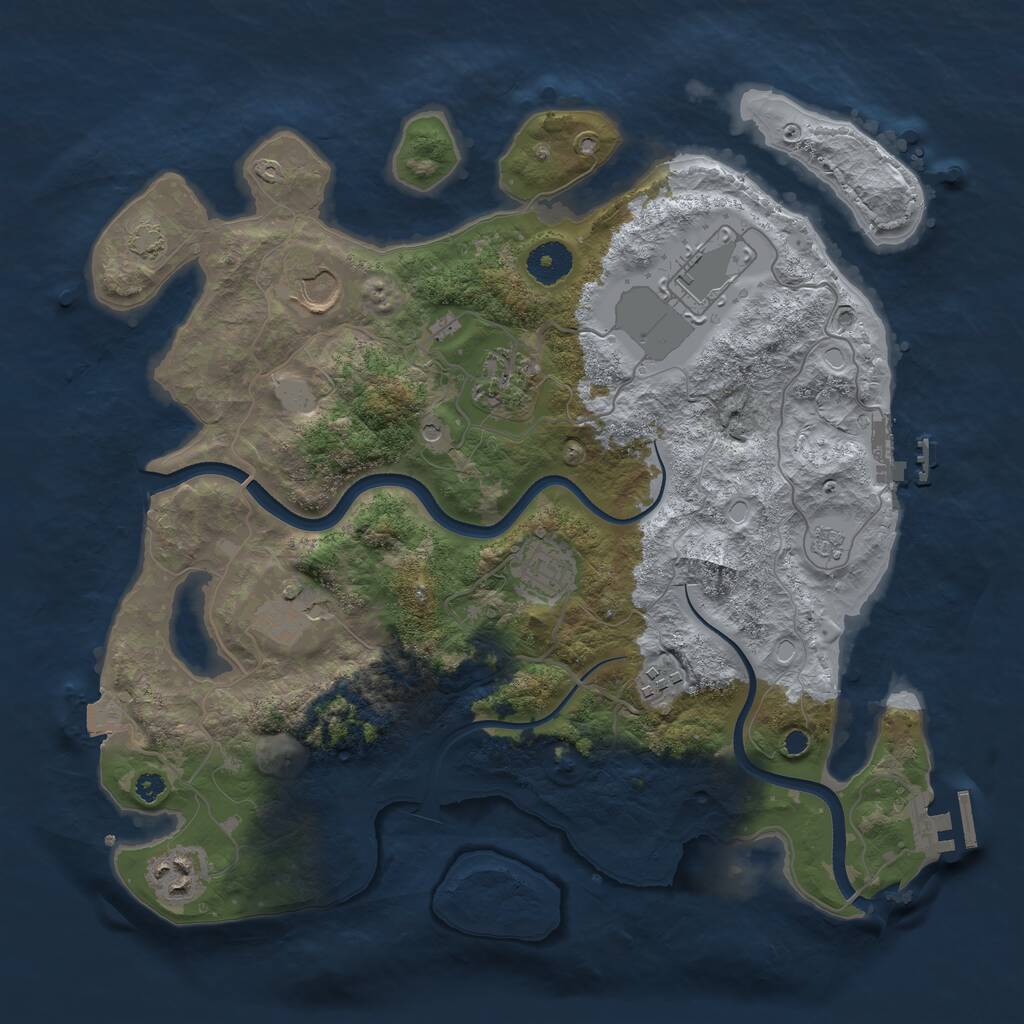 Rust Map: Procedural Map, Size: 3600, Seed: 1804704793, 13 Monuments