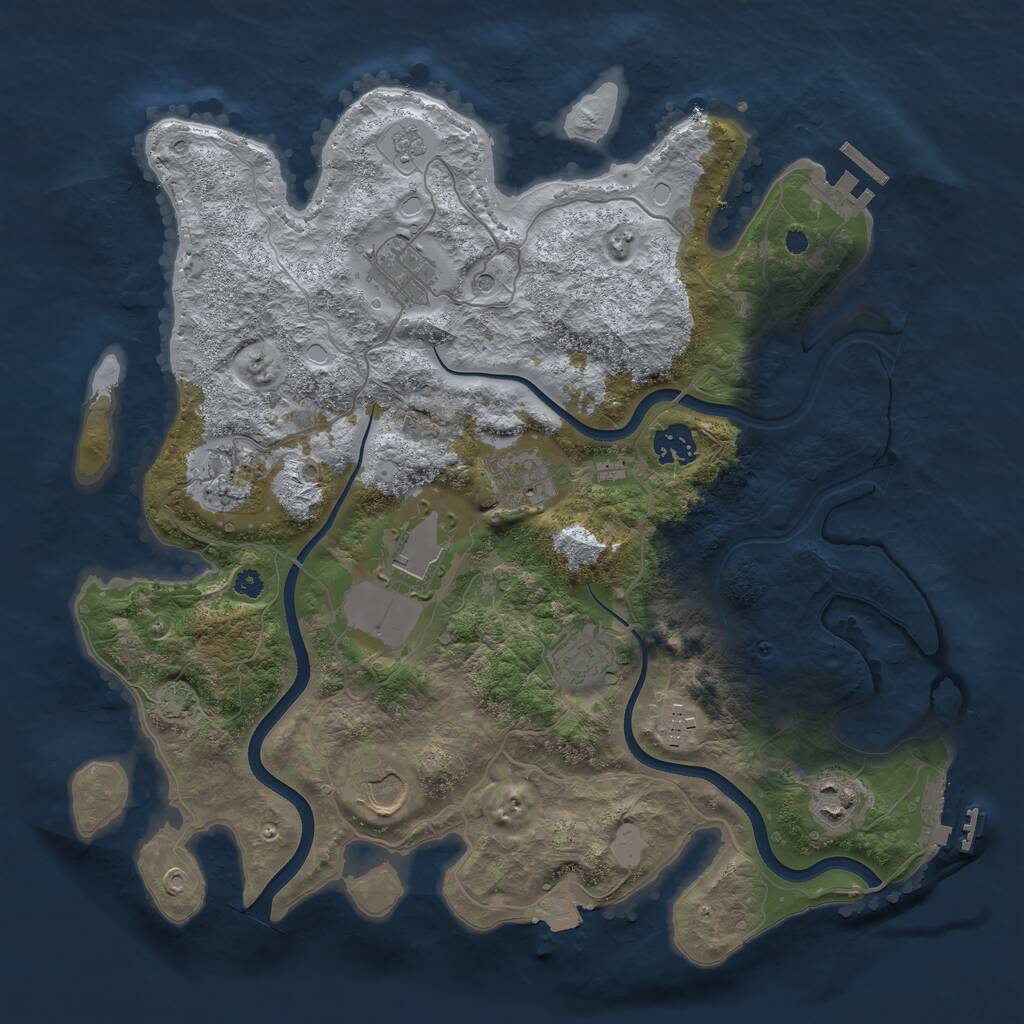 Rust Map: Procedural Map, Size: 3600, Seed: 1782827748, 15 Monuments