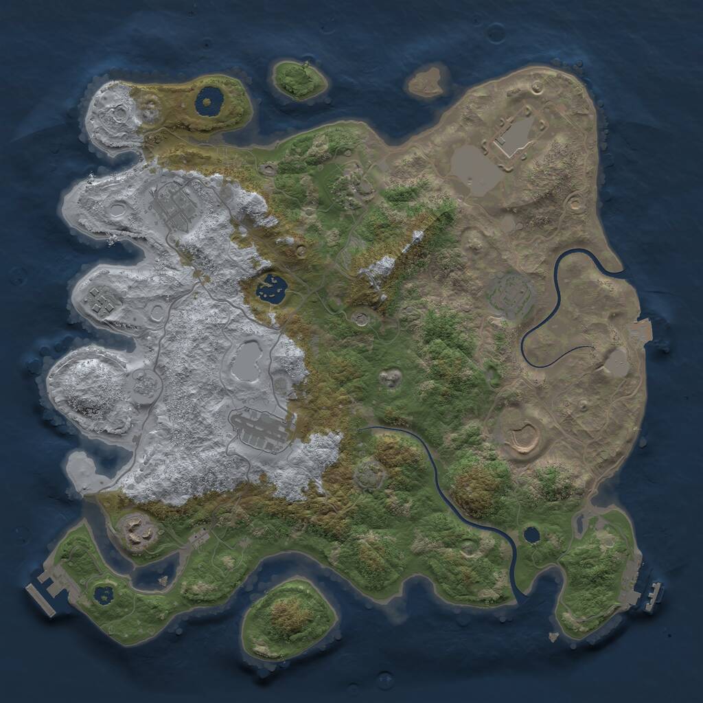 Rust Map: Procedural Map, Size: 3600, Seed: 1476786788, 15 Monuments