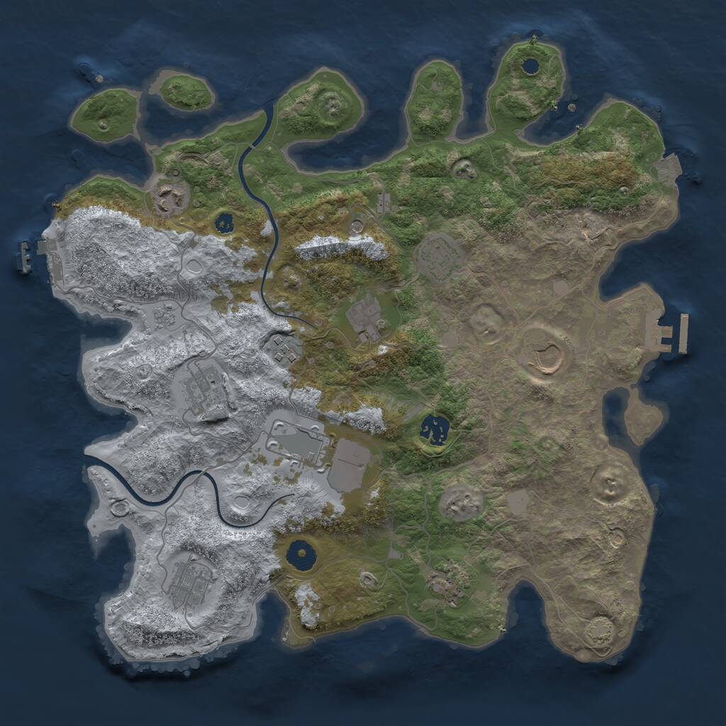 Rust Map: Procedural Map, Size: 3700, Seed: 894865854, 16 Monuments