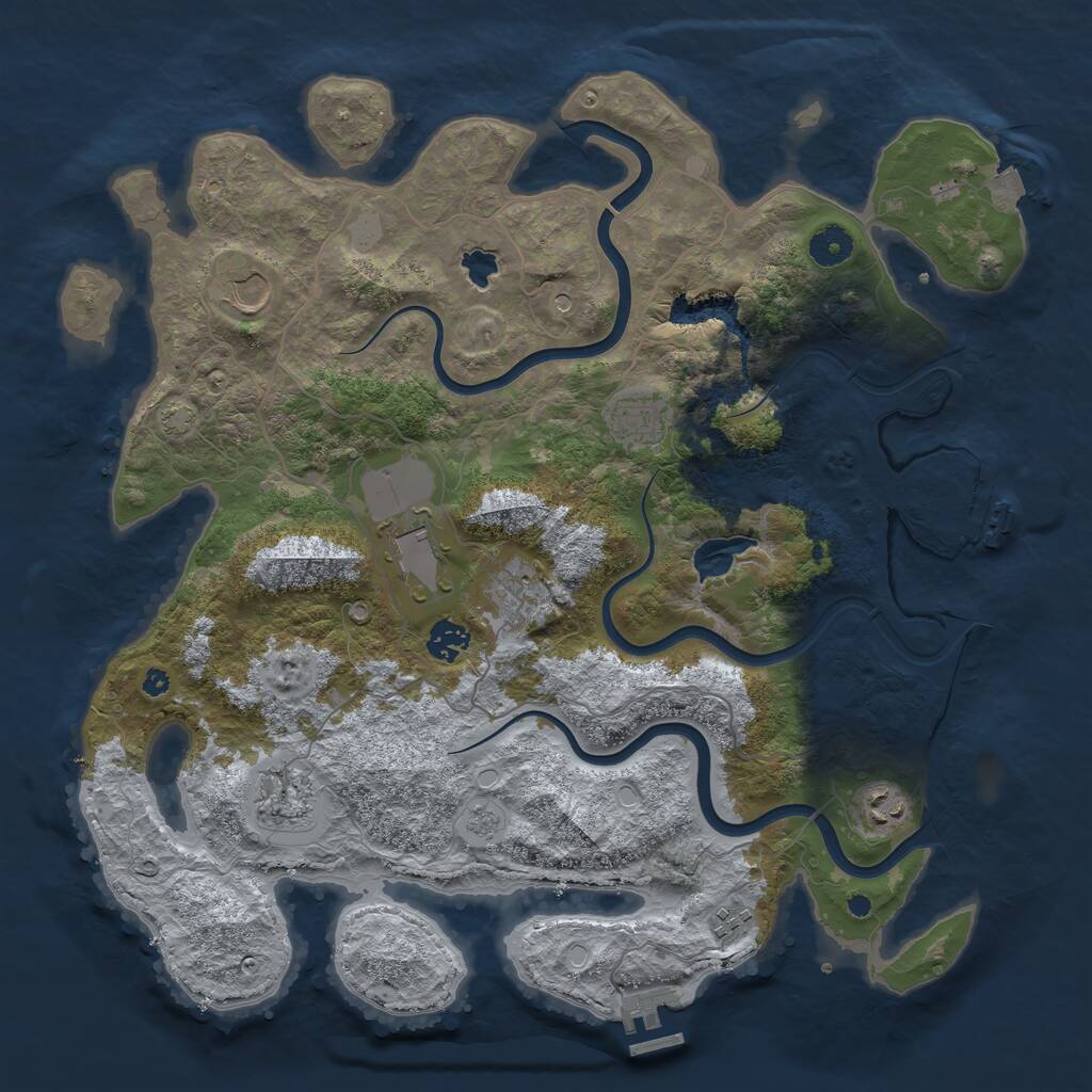 Rust Map: Procedural Map, Size: 4000, Seed: 44882211, 14 Monuments