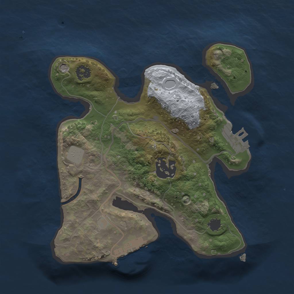 Rust Map: Procedural Map, Size: 2000, Seed: 214666, 6 Monuments