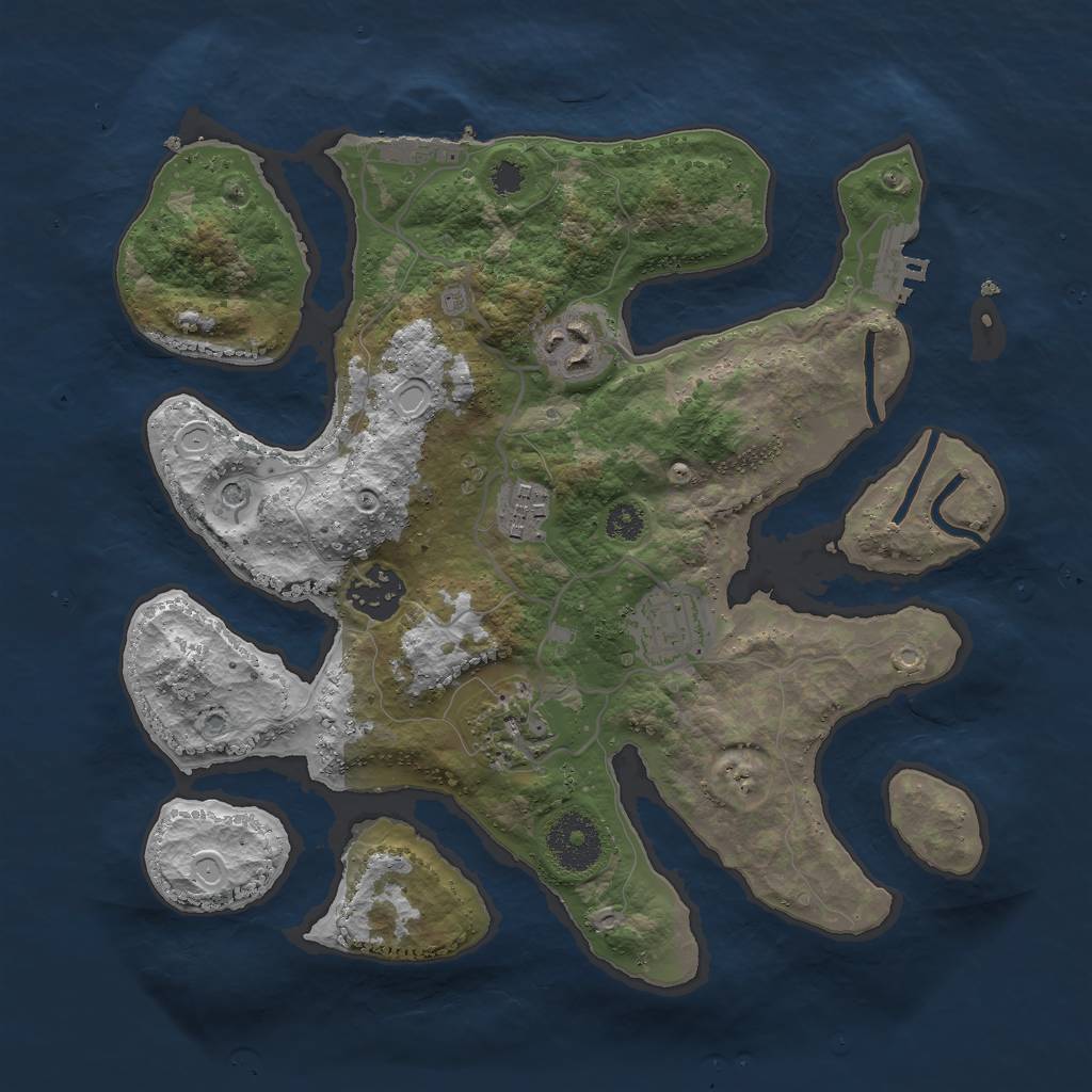 Rust Map: Procedural Map, Size: 3000, Seed: 37527633, 13 Monuments