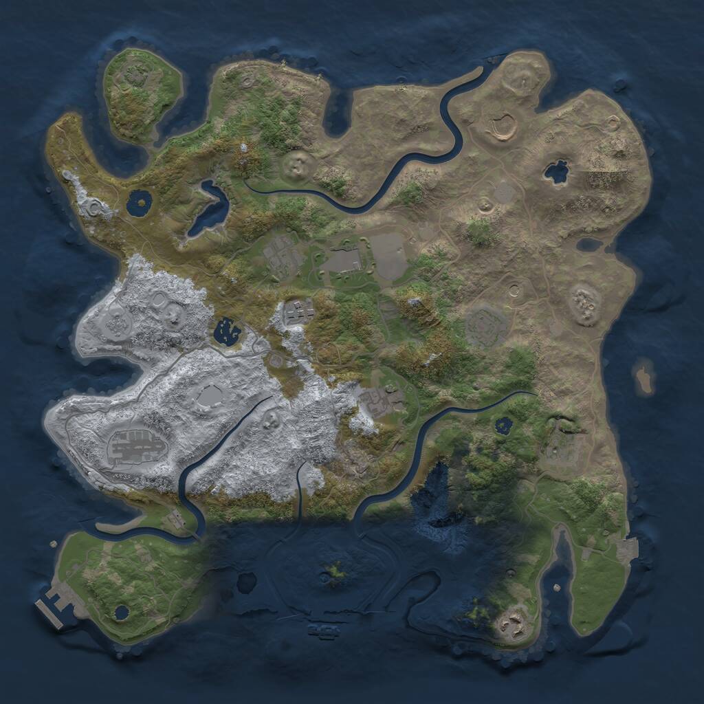 Rust Map: Procedural Map, Size: 4000, Seed: 79205619, 16 Monuments