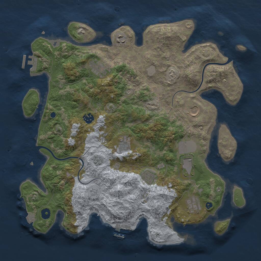 Rust Map: Procedural Map, Size: 3850, Seed: 905396209, 15 Monuments