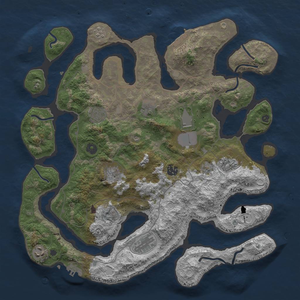 Rust Map: Procedural Map, Size: 4000, Seed: 2234, 17 Monuments