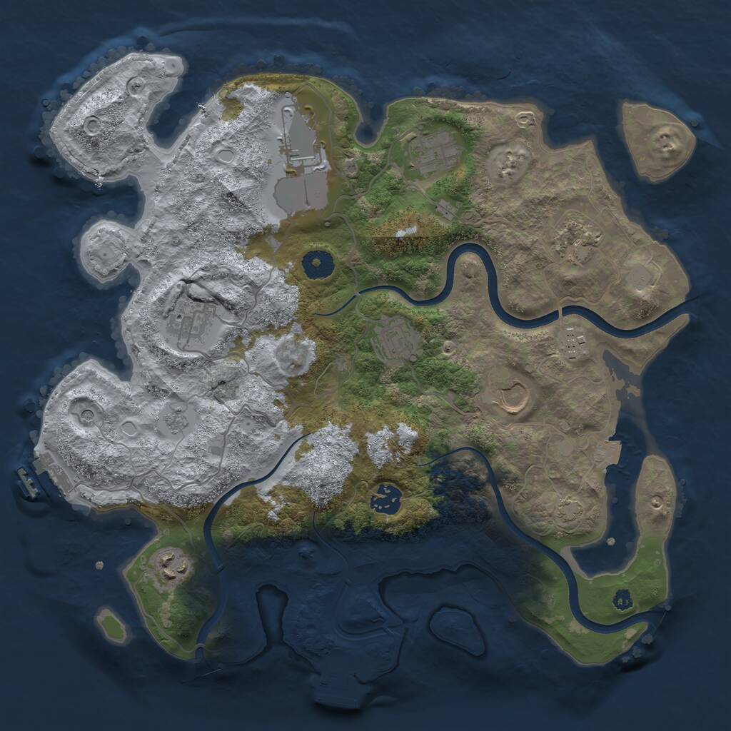 Rust Map: Procedural Map, Size: 3600, Seed: 898526147, 15 Monuments