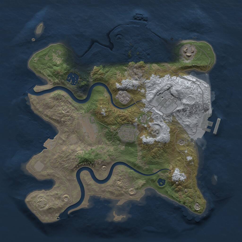 Rust Map: Procedural Map, Size: 3000, Seed: 849397471, 11 Monuments