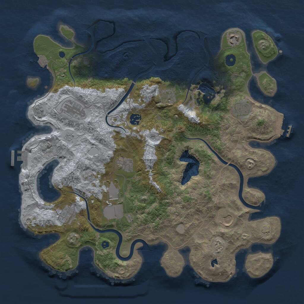 Rust Map: Procedural Map, Size: 4000, Seed: 20191995, 16 Monuments