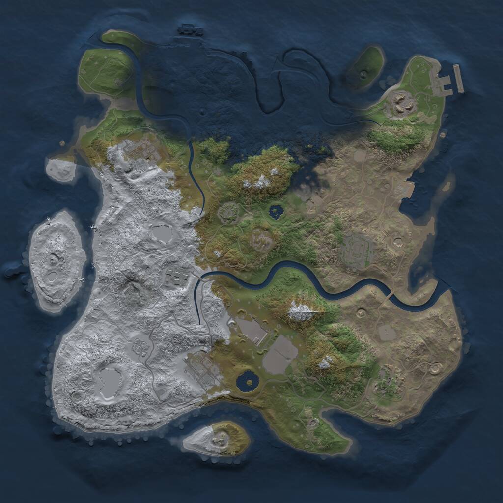 Rust Map: Procedural Map, Size: 3500, Seed: 1306719920, 14 Monuments