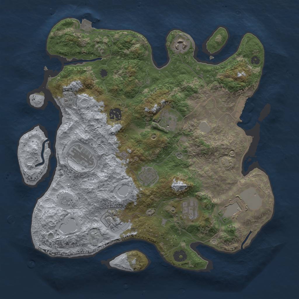 Rust Map: Procedural Map, Size: 3500, Seed: 1306719920, 16 Monuments