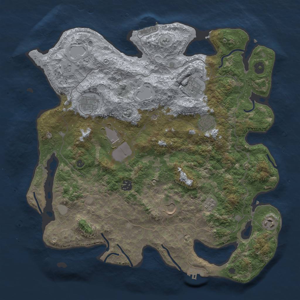 Rust Map: Procedural Map, Size: 4000, Seed: 80280060, 15 Monuments