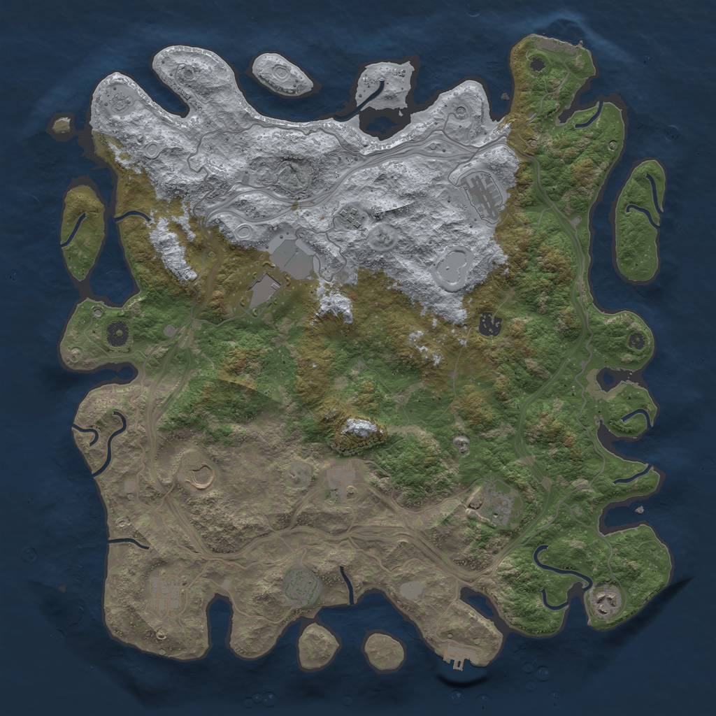 Rust Map: Procedural Map, Size: 4500, Seed: 7741508, 17 Monuments