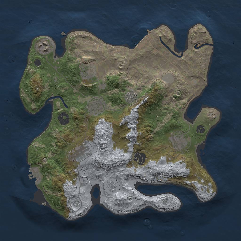 Rust Map: Procedural Map, Size: 3000, Seed: 1891812228, 14 Monuments