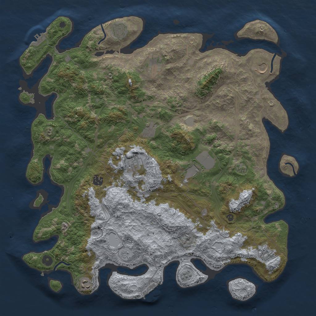 Rust Map: Procedural Map, Size: 4500, Seed: 118697420, 17 Monuments