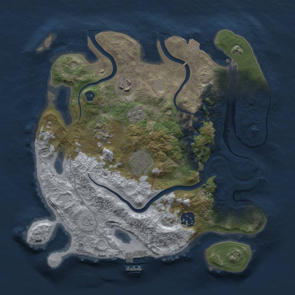 Rust Map: Procedural Map, Size: 3000, Seed: 783, 9 Monuments