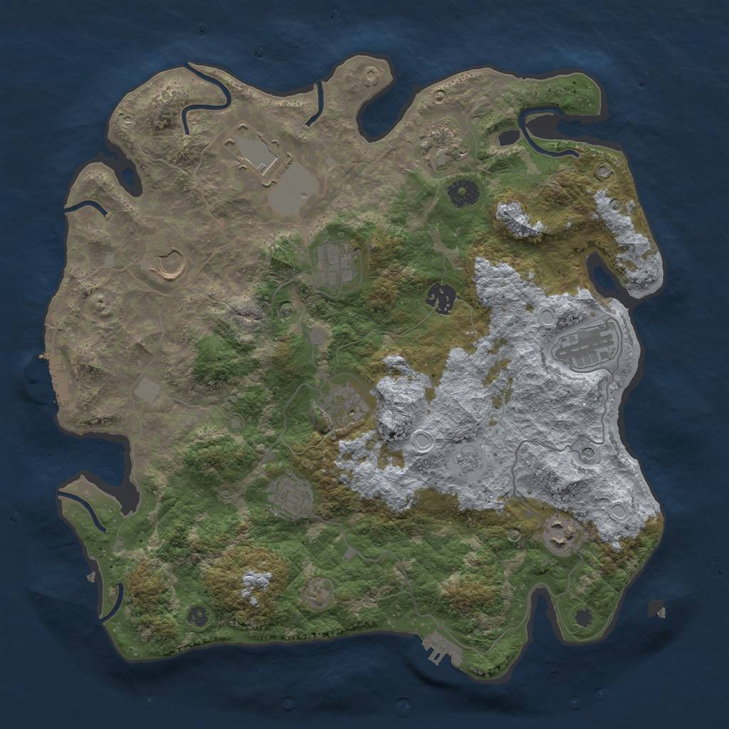 Rust Map: Procedural Map, Size: 3700, Seed: 1768883478, 16 Monuments